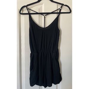 Bear Dance Black Strapped Romper